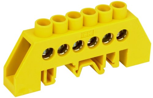 Шина изолированная тип "Стойка" IEK PE "земля" ШНИ-8х12-6-КС-Ж 6 групп желтый фото Шина изолированная тип "Стойка" IEK PE "земля" ШНИ-8х12-6-КС-Ж 6 групп желтый картинка